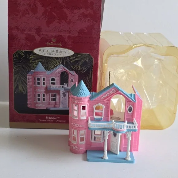 1999 Hallmark BARBIE DREAMHOUSE Ornament All Original Packaging New Open Box - Picture 1 of 6